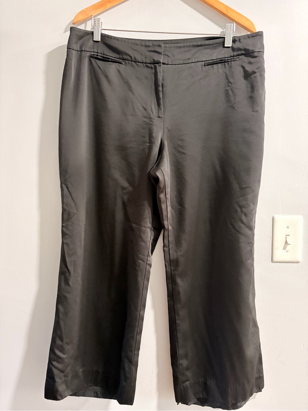 Ann Taylor Charcoal Wide-Leg Pants